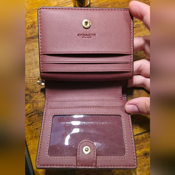 Coach Snap Wallet Pink Cherry Print - Picture 5 of 6